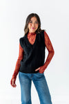 Serena Sheer Lace Top in Brick