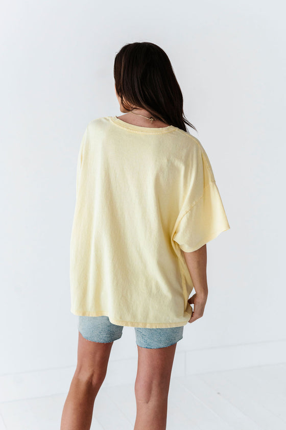 Lisa Oversized Boyfriend Tee in Pastel Yellow