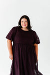 Mia Embroidered Smocked Dress in Plum