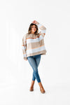 Layton Oversized Sweater in Champagne/Blue