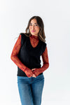 Serena Sheer Lace Top in Brick