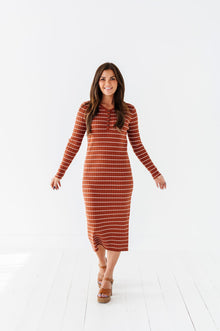  Willow Stripe Sweater Dress in Rust