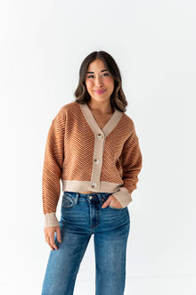  Ravi Cropped Cardigan in Rust