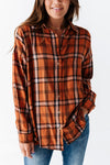 Milo Plaid Flannel Top in Brown