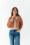 Ravi Cropped Cardigan in Rust