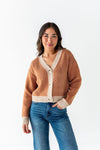 Ravi Cropped Cardigan in Rust