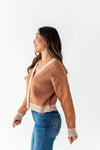 Ravi Cropped Cardigan in Rust