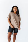 Dakota Crewneck Tee in Mocha