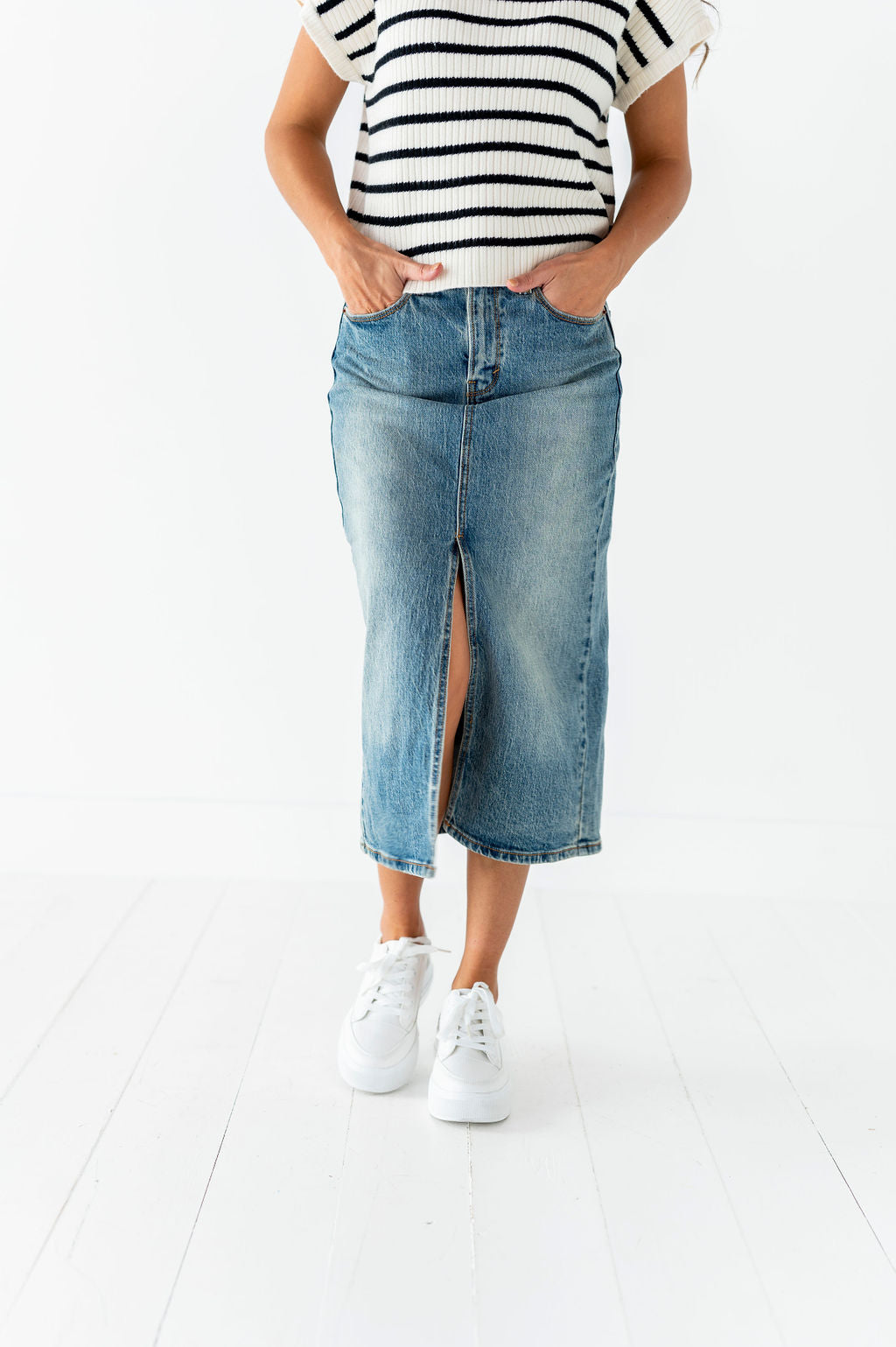 ☆送料・関税込☆SATUR★(W) Marradi Denim Midi Skirt★ MUSINSA | SATUR (W) Maradi Denim Midi Skirt Indigo Blue