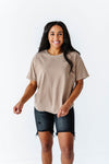 Dakota Crewneck Tee in Mocha