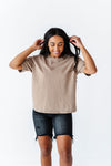 Dakota Crewneck Tee in Mocha