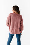 Anna Patchwork Sweater in Dusty Mauve