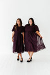 Mia Embroidered Smocked Dress in Plum