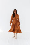 Kenzie Tiered Dress in Caramel