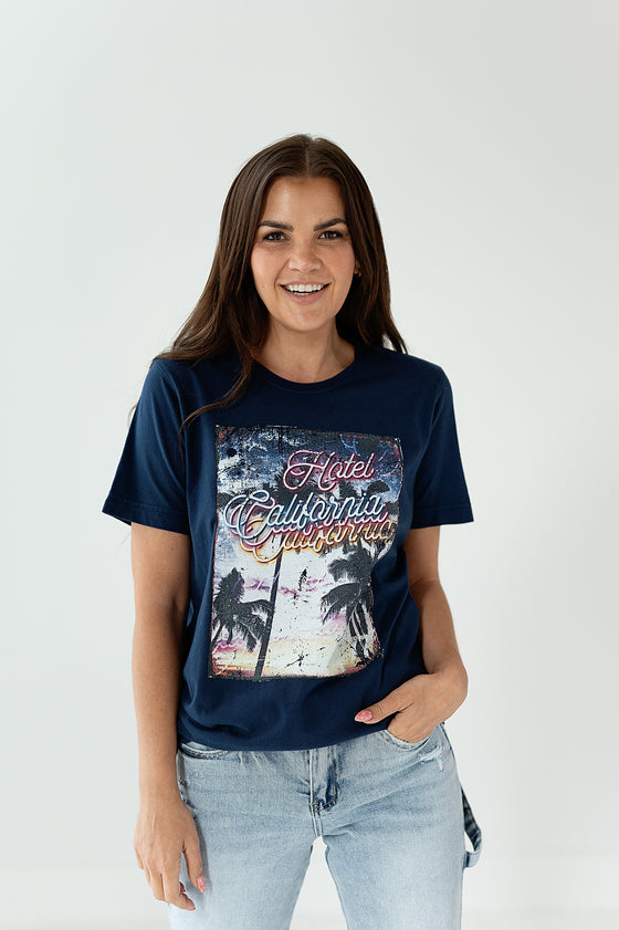 Hotel California Graphic Tee - Size Small Left