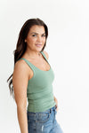 Ray Basic Tank Top in Pine