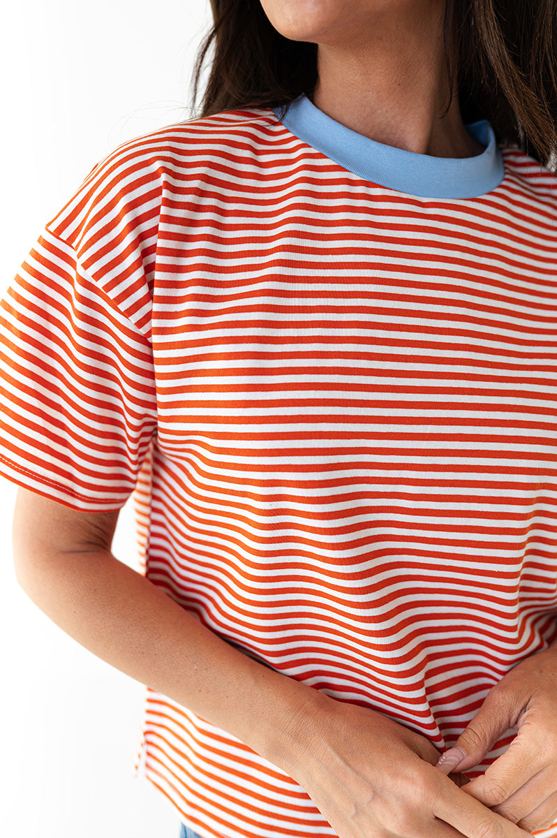 トップス ka17 Kai Striped Top in Orange – Livy&Kate Clothing