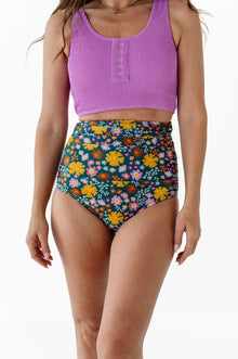  Bali Floral High Waisted Ruched Bottoms