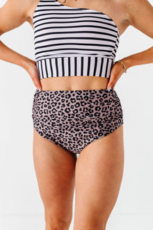  Basic Beach Ruched Bottoms in Leopard
