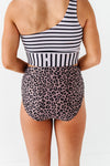Basic Beach Ruched Bottoms in Leopard