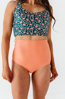  High Waisted Textured Bottoms in Peachy Paradise