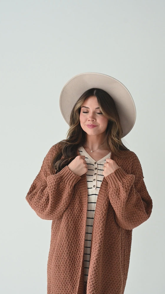 Willow Stripe Sweater Dress in Oatmeal - Size XL & 3X Left