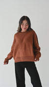 Teddi Drop Shoulder Sweater in Chocolate