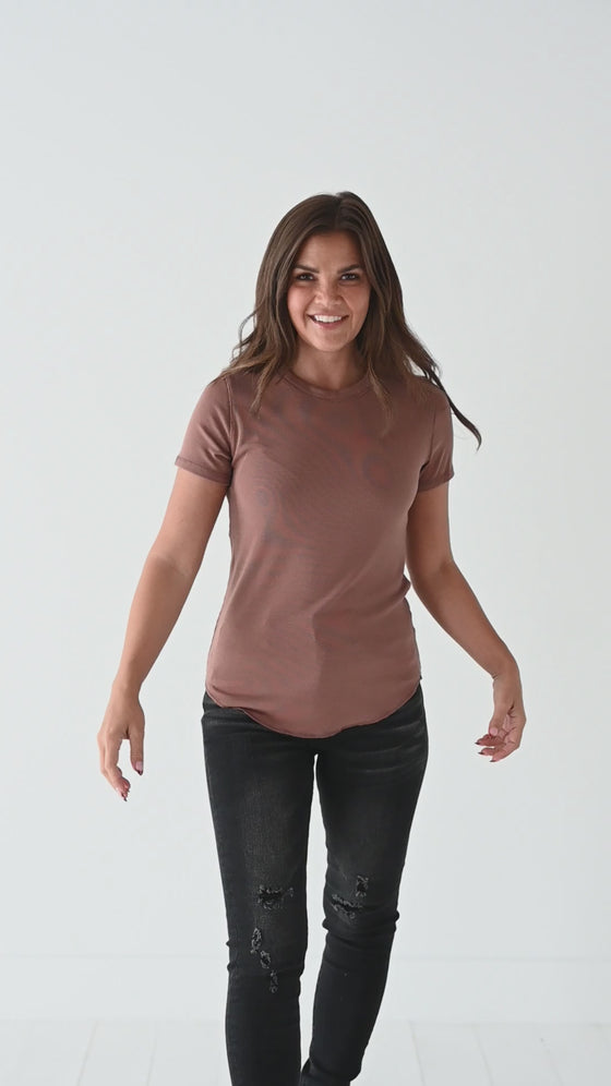 Ada Ribbed Top in Autumn Copper