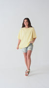 Lisa Oversized Boyfriend Tee in Pastel Yellow