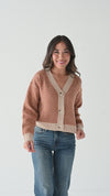 Ravi Cropped Cardigan in Rust