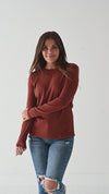 Kori Basic Ribbed Top in Copper