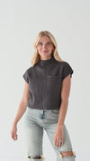 Rainee Sweater Top in Charcoal