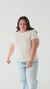 Penny Ribbed Top in Ivory