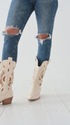 Britney Western Boot in Off White