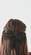 Satin Hair Bow in Black