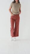 Chandler Wide Leg Jeans in Terracotta