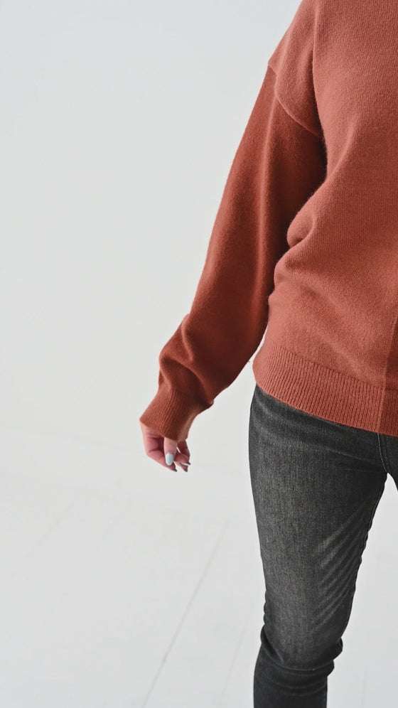 Senna Colorblock Sweater in Rust