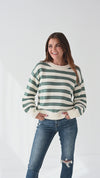 Courtney Striped Sweater in Teal