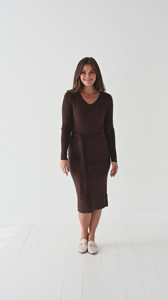 Fawn Knit Dress in Cacao