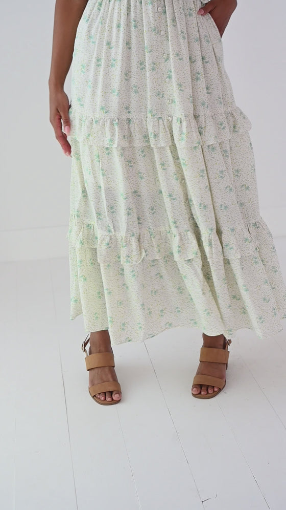 Aimee Floral Flutter Sleeve Dress