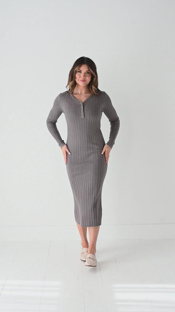 Willow Sweater Dress in Charcoal