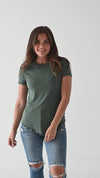 Ada Ribbed Top in Dark Sage