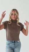 Rainee Sweater Top in Mocha