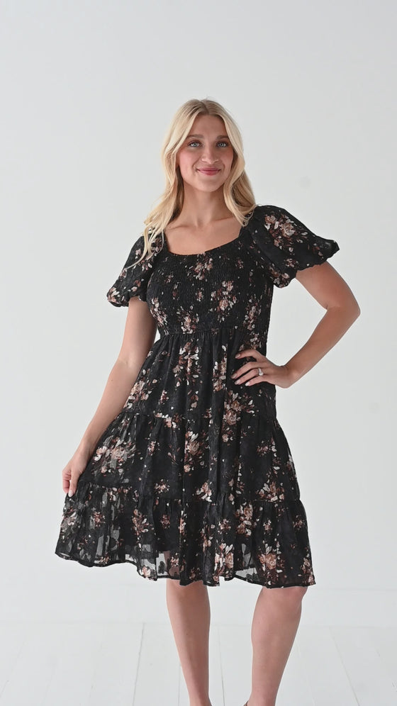 Preslee Chiffon Dress in Black