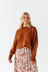 Teddi Drop Shoulder Sweater in Chocolate