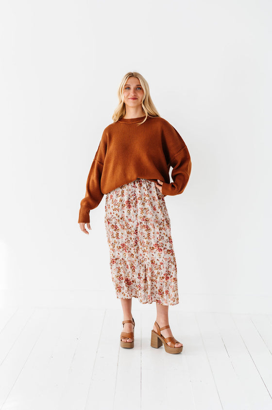 Teddi Drop Shoulder Sweater in Chocolate