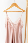 Jade Chemise & Lace Babydoll in Soft Pink