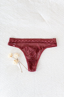  Wine Lace Thong - Size XL Left