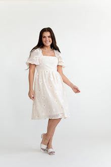  Julietta Embroidered Dress in Cream