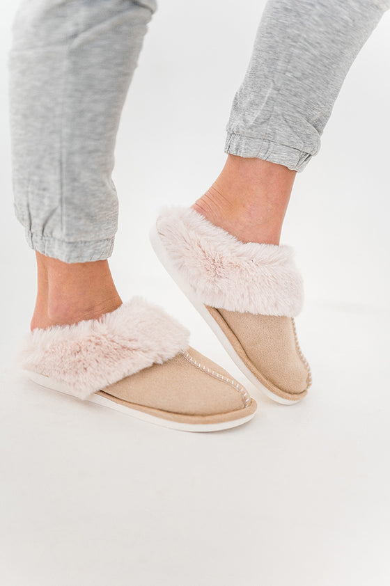 Snuggle Up Faux Fur Slippers - Size XS Left